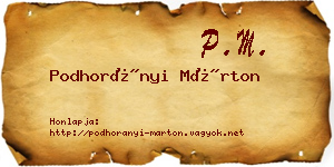 Podhorányi Márton névjegykártya