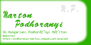 marton podhoranyi business card